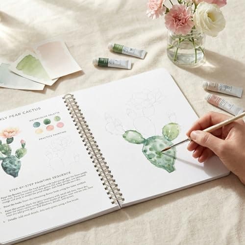 Beautiful Watercolor Book for Beginners - Guided Watercolor Painting Workbook w 12 Botanical Designs on Premium Paper - Relaxing Watercolor Activity Book for Adults & Perfect Art Gift for Women — view 7