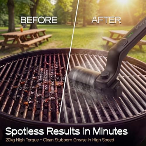 Drayvorx Electric Grill Brush, High Torque Grill Brush with 3-Speed Modes, 20kg Max Torque BBQ Cleaner Safe for Porcelain Cast Iron Stainless Steel, Reinforced Steel Bristles, for Fathers Day
