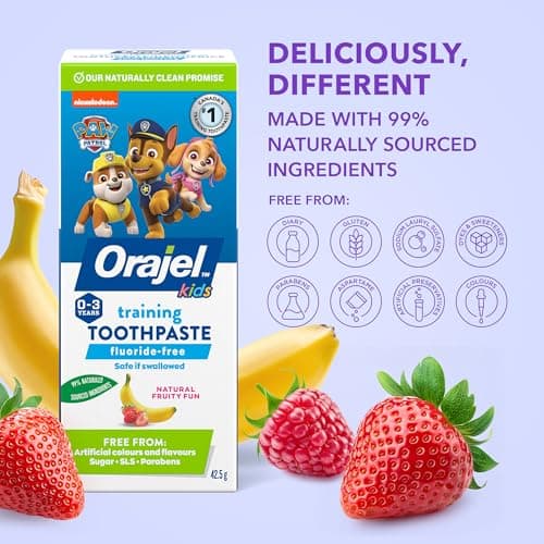 Orajel Kids Paw Patrol Fluoride-Free Training Toothpaste – Natural Fruity Fun Flavor, Pediatrician Recommended, Safe for Children, 1.5oz Tube — view 3