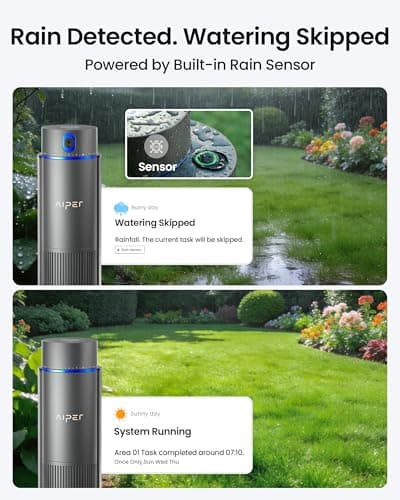 Aiper IrriSense 2 Smart Irrigation System, 4-in-1 Multi-Zone Watering Device, App Control, Smart Scheduling, Garden Sprinkler with Rain Sensor, for Lawns up to 4,800 sq.ft.-Gray — view 4