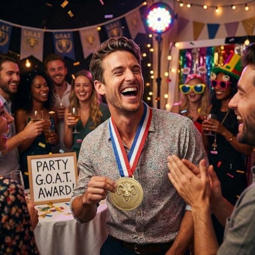 Freetoes Gold Goat Medal - 3 Inch Champion Pendant with Award Ribbon,Greatest of All Time Awards Chain for Football, Basketball,MVP,Tournaments & Champions League Winners Trophy Gifts 3 — view 4