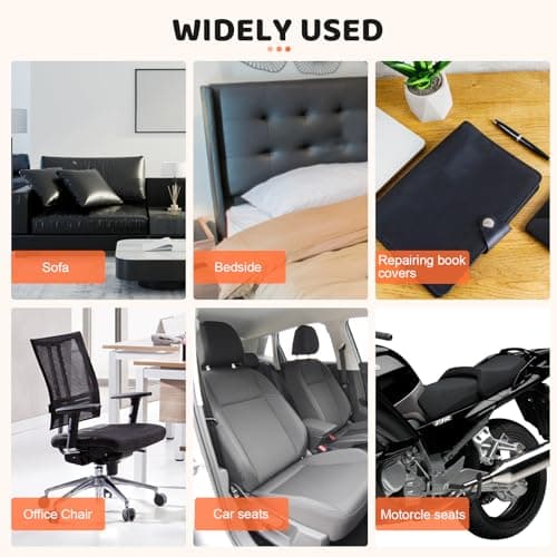 Gecyfit Leather Repair Patch Kit, 10 x160 cm Black Upholstery Tape, Upgraded Self-Adhesive Leather Tape for Motorcycle Seat, Car Seat, Couch, Sofa, Bike, Furniture, Vinyl Pleather Repair — view 2