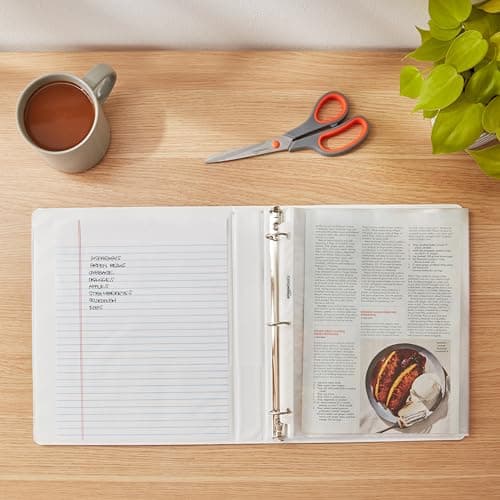 Amazon Basics 3-Ring Binder, 1-Inch - White, 4-Pack — view 6