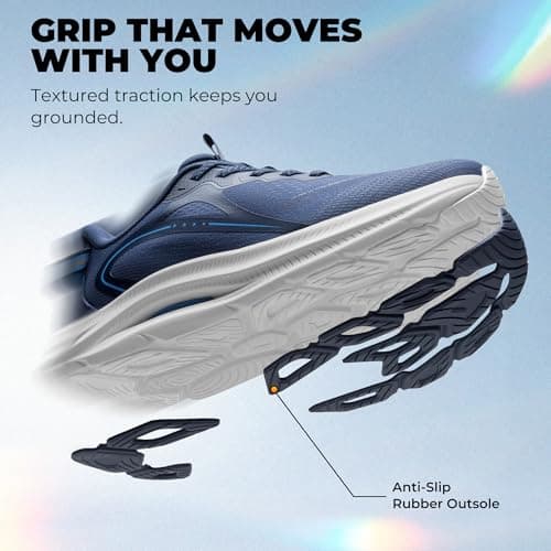 ALLSWIFIT Men's Slip On Stability Support Walking Shoes Coushioning Non Slip Breathable Comfortable Cross Trainer Workout StediCore Running Gym Fashion Sneaker,Size 10.5,Blue,SARS26011M — view 7