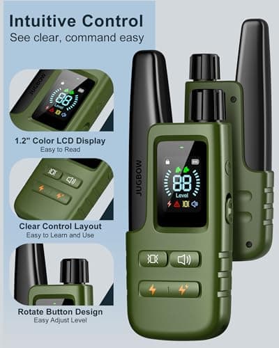 Jugbow Dog Shock Collar - 4500FT Dog Training Collar with Remote, IPX8 Waterproof Electric Dog Collar with 4 Training Modes, Security Lock, Rechargeable eCollar for 10-120lbs Small Medium Large Dogs — view 6