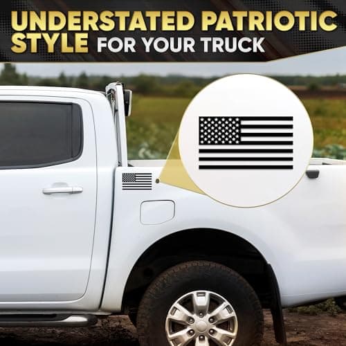 Transparent Black American Flag Vinyl Decal for Car – 1 Pair 5"x3" | Matte Black Finish, Reverse Pair | UV-Proof, Waterproof US Flag Stickers | Patriotic Decals for Truck, SUV, Motorcycle, Laptop — view 5
