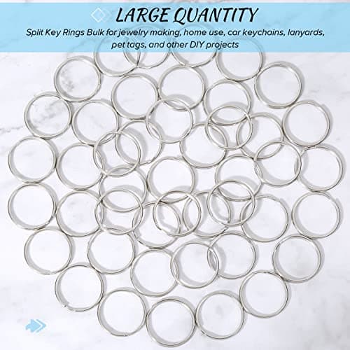 Paxcoo 100 Pack Keyrings, Split Key Rings Bulk for Keychain and Crafts (1 Inch) — view 4