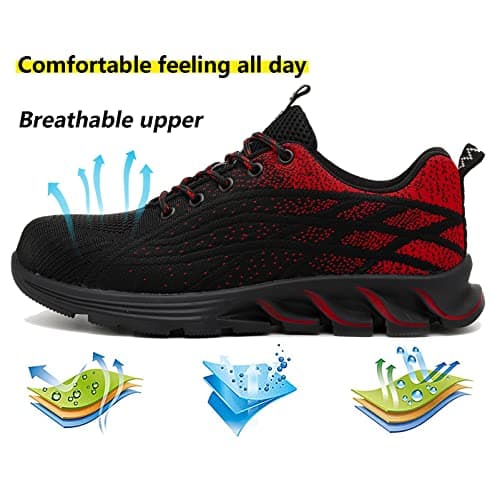 KEXUEJIA Steel Toe Shoes for Men Women Lightweight Industrial & Construction Work Shoes Slip Resistant Puncture Proof Safety Shoes — view 3