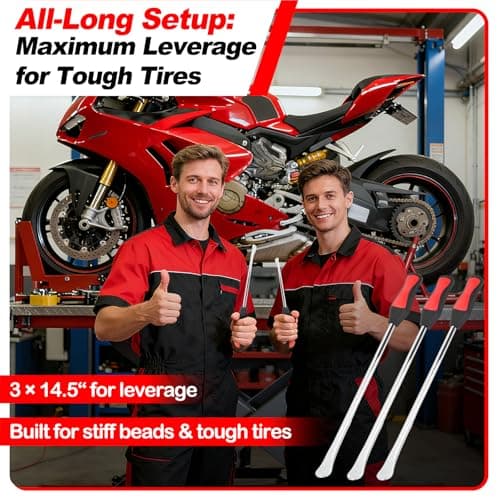 Msuhettu 38 PCS Tire Spoons Tool Set, Premium Tire Irons Tire Changing Kit with 14.5" Levers for Motorcycle, Dirt Bike & Lawn Mower, Including Rim Protectors, Valve Tools & Accessories