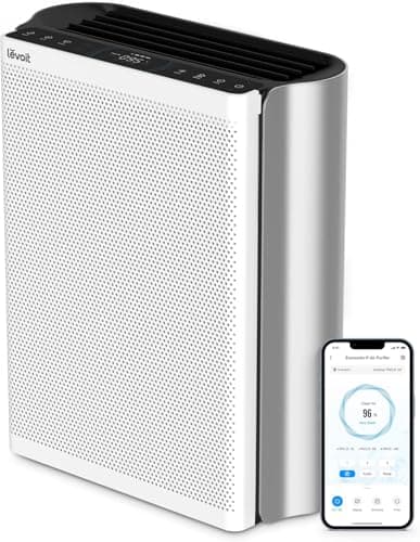 Levoit Air Purifiers for Home Large Room with 3-Channel Air Quality Monitor, Washable Pre-Filter, AHAM VERIFIDE, HEPA Sleep Mode for Pet, Allergy, Smoke, Dust, Alexa Control, 2655 Ft², EverestAir-P