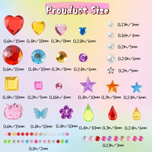 Gikboup 3521 Pieces Self Adhesive Jewels for Crafts, Gems Stickers for Kids, Flat Back Plastic Fake Jewels for Scrapbook Supplies and face gems