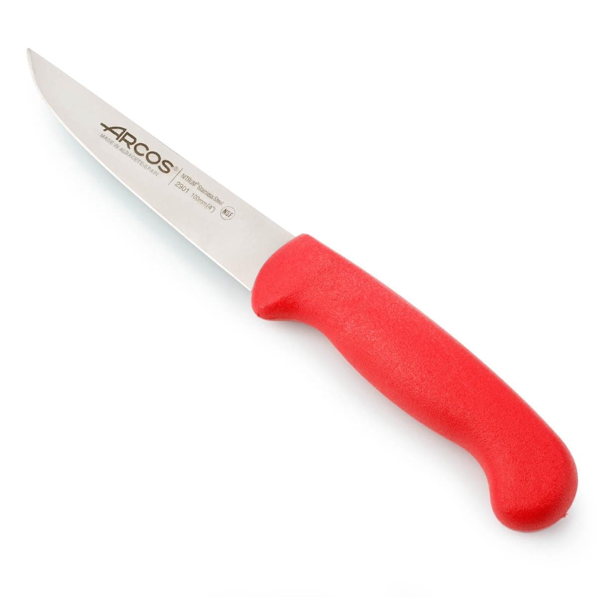 Arcos Serie 2900 - Cuchillo Santoku con Alveolos - Hoja de Acero Inoxidable Nitrum de 180 mm - Mango inyectado en Polipropileno Color Rojo — view 7