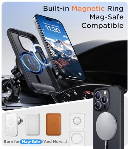 Temdan Magnetic Compatible with iPhone 15 Pro Max Case, [Built-in Invisible Kickstand][Compatible with MagSafe] [Military Grade Shockproof] Slim Translucent Matte Phone Case for iPhone 15 Pro Max 6.7" — view 4