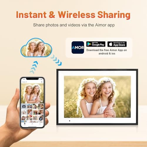 Anna Bella Digital Photo Frame 10.1 Inch with 1280x800 HD IPS Touch Screen, 32GB WiFi Digital Picture Frame with App Sharing, Auto-Rotate Photo Frame with Sleep Mode, Gift for Parents, Friends — view 4