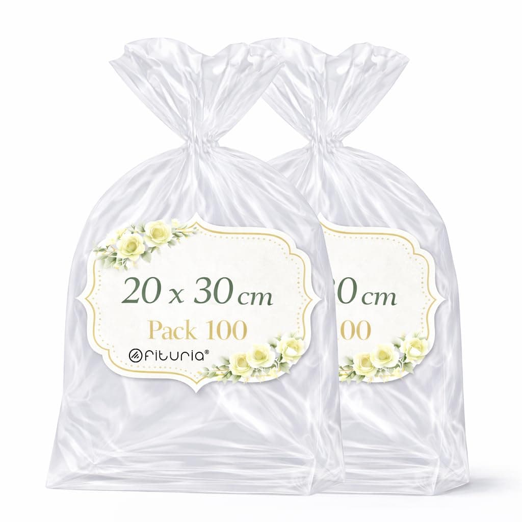Ofituria Bolsas Celofán Transparente 10 x 15 cm, Bolsas Transparentes para Chuches y Regalos – Bolsas Plastico Transparente para Cumpleaños Infantiles, Galletas y Detalles, 1 Pack (100 Bolsas) — view 33