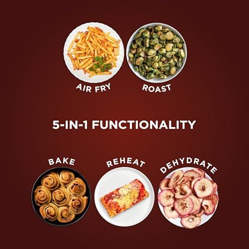 Ninja Air Fryer, 4 QT Capacity, 4 in 1 Roast, Crisp, Reheats and Dehydrates, Dishwasher Safe Parts, 105 F to 400 F, 1550 Watt, Grey, 1 Count — view 3