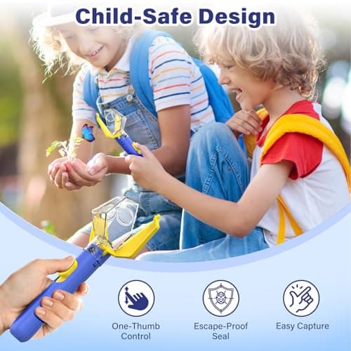 Bug Catcher for Kids, Insect Trap Kit with 6X Magnifier Glass - STEM Educational Exploration Tool for Indoor and Outdoor,Christmas Birthday Gifts Toys for Adults, Boys, and Girls, Blue