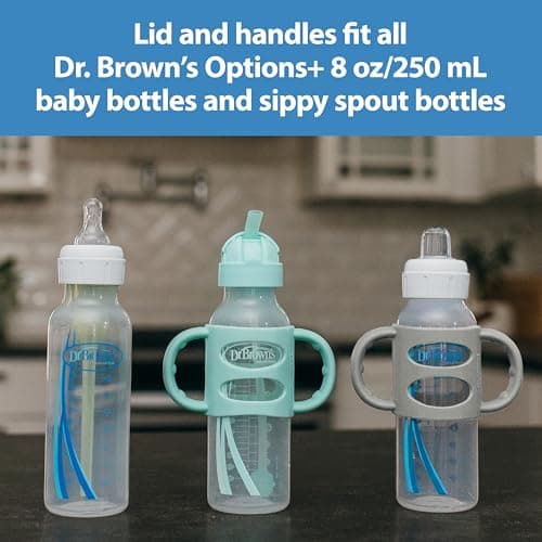 Dr. Brown's Anti-Colic Options+ Narrow Bottle Gift Set with Sippy Straw Bottle, HappyPaci Silicone Pacifiers, Storage/Travel Caps, and Bottle Brush, Pink — view 7