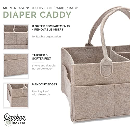 Parker Baby Co. Felt Diaper Caddy Organizer - Regular, Oatmeal — view 2