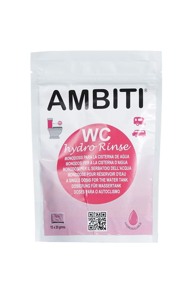 Ambiti | WC Rinse | Monodosis Hidrosolubles para Cisterna de Inodoros Portátiles y Cassettes |Desinfecta y Perfuma en Cada Descarga |Camper,Autocaravana,Caravana y Barco |Piña Colada |15 Ud