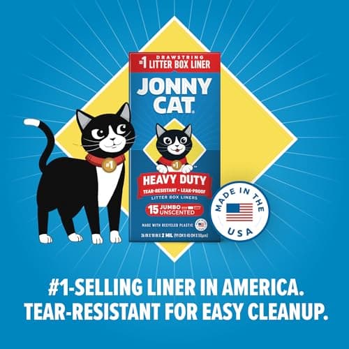 Jonny Cat Litter Box Liners: Heavy Duty - Tear & Leak Resistant - Drawstring Close - Jumbo, 15 Count — view 3