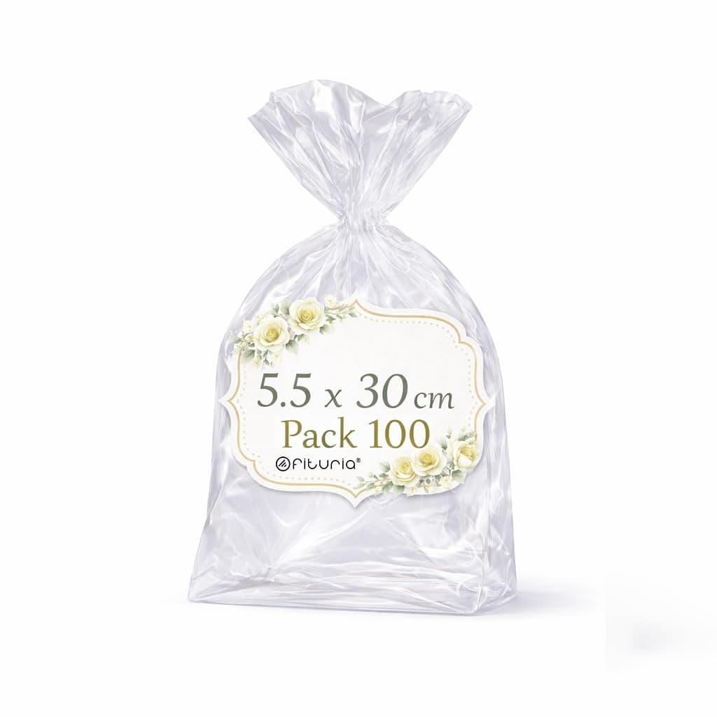 Ofituria Bolsas Celofán Transparente 10 x 15 cm, Bolsas Transparentes para Chuches y Regalos – Bolsas Plastico Transparente para Cumpleaños Infantiles, Galletas y Detalles, 1 Pack (100 Bolsas) — view 48
