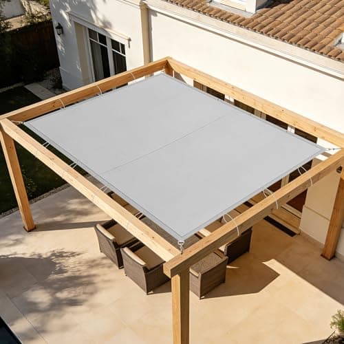 Windscreen4less 10' x 25' Waterproof Sun Shade Sail Straight Edge Outdoor Canopy Cover UV Block for Lawn Patio Backyard Garden Deck Pergola (Light Gray)