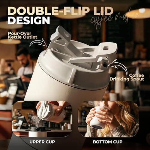 HAUSHOF Portable Electric Coffee Grinder, Travel Coffee Maker and Brewing Kit, Coffee Grinders for Home Use, Portable Pour Over Coffee Maker For Travel, Camping, Car — view 2