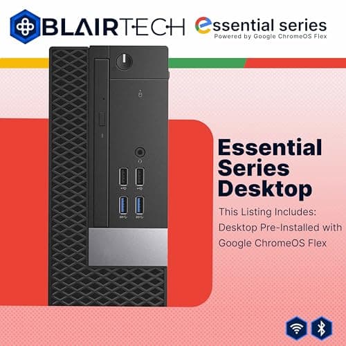 Blair Tech Desktop Computer PC – Essential Series – Intel Core i5, 8GB RAM, 128GB SSD, WiFi 6, Bluetooth, HDMI & DisplayPort – Powered by Google ChromeOS Flex Operating System (Renewed) — view 6