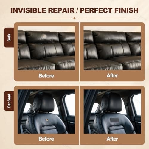 ONine Leather Repair Tape， 3 x 60 inches Self Adhesive Leather Repair Patch, Couch Patch for Furniture,Vinyl Repair kit，for Sofas, Furniture, car Seats, Office Chairs Chairs(Black) — view 4