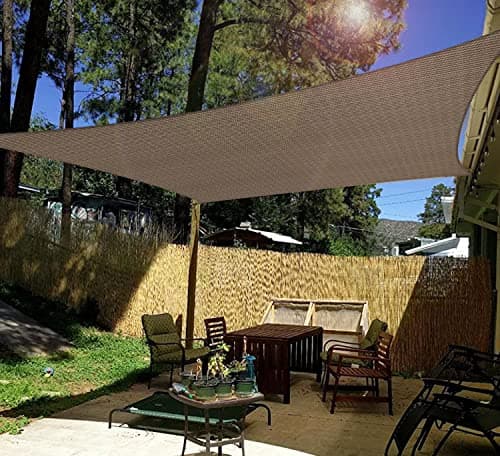 Windscreen4less 10' x 15' Sun Shade Sail Rectangle Outdoor Canopy Cover UV Block for Backyard Porch Pergola Deck Garden Patio (Brown) — view 5