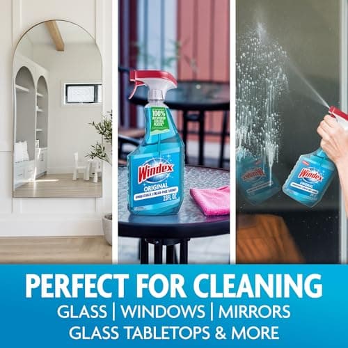 Windex Glass and Window Cleaner Spray Bottle, Packaging Designed to Prevent Leakage and Breaking, Surface Cleaning Spray, Original Blue Scent, 23 Fl Oz