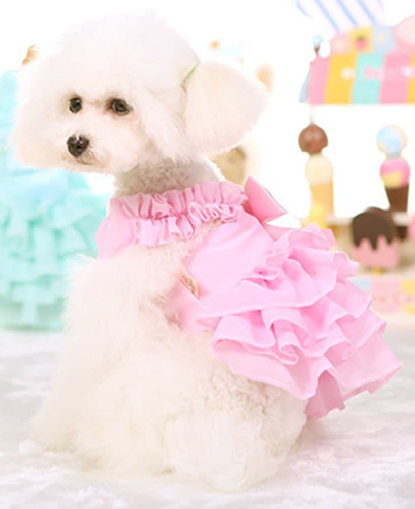 MaruPet Fashion Sweet Puppy Dog Chiffon Princess Dress for EXTRAL Small and Small Dog Pink S — view 4