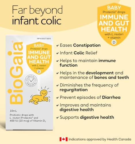 BioGaia Probiotic Drops with 400IU of Vit.D | 10mL BioGaia Immune & Gut Health | 50 Day Supply | Promotes The Development of Healthy Immune & Digestive Systems in Infants, Babies & Toddlers — view 3