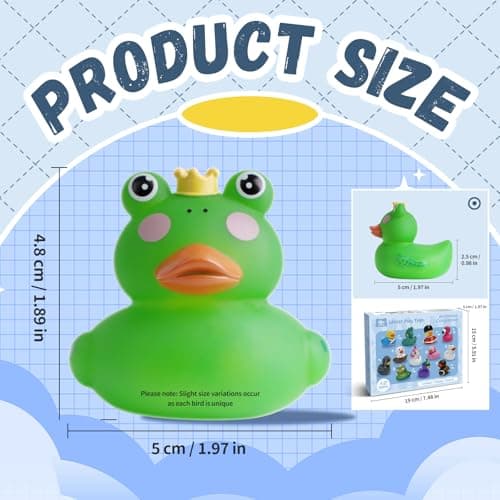 12 Rubber Ducks Bath Toys for Toddlers, Hole-Free Bathtub Toys & Baby Pool Toys, from 18 Months for Girls and Boys — view 3