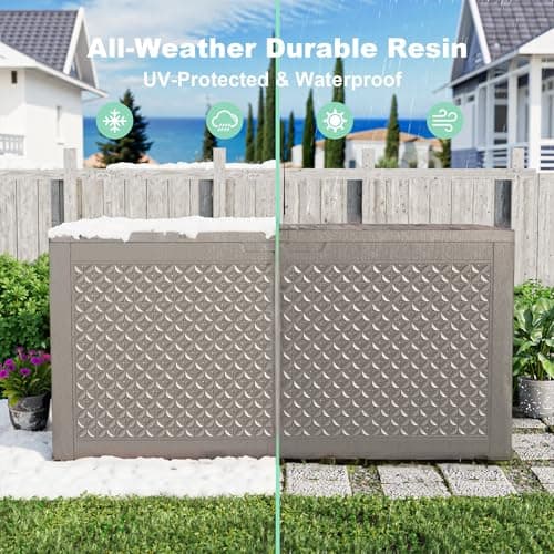 ATMELT New 100 Gallon Outdoor Storage Box – Resin Deck Box with Lockable Lid, Waterproof Patio Furniture Storage for Tools, Garden & Yard Organization — view 5