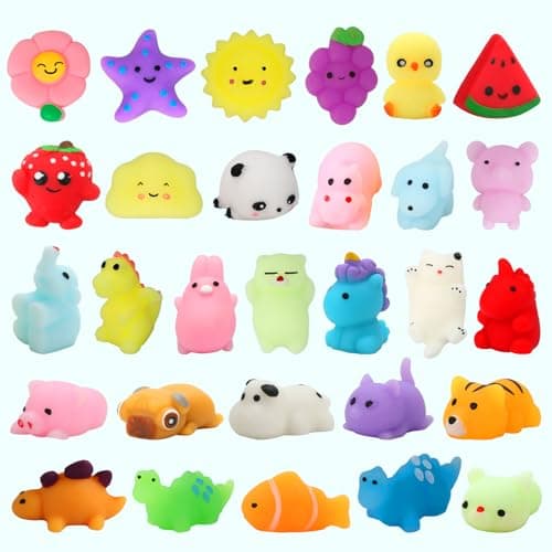 30 Pack Squishy Toys, Kawaii Squishies Party Favors for Kids 4-8 8-12 Treasure Box Toys for Classroom Birthday Xmas Gifts Goodie Bag Mini Animals Mochi Squishy Stress Relief Sensory Toys Random — view 7