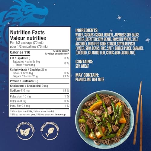 Blue Dragon, Honey Teriyaki, Stir Fry Sauce, Japanese Soy Sauce & Honey & Ginger, No Artificial Flavours, Perfect for Lunch or Dinner, 140ml — view 2