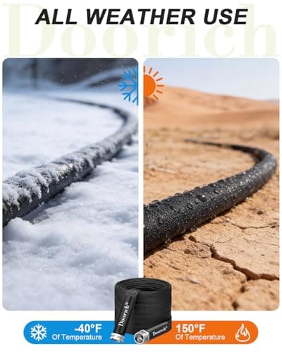 Doorich Garden Hose, Lightweight, Ultra Flexible, Durable, Kink-Free Water Hose - Made of TPU, Drinking Water Safe Material, Non-Shrinking, Easy to Store, All-Weather, Black (50 FT) — view 5