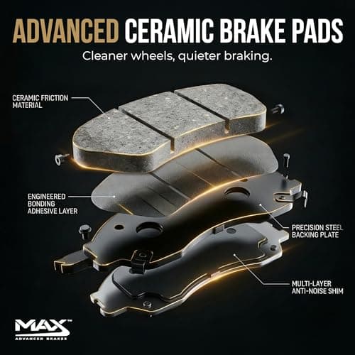 MAX Advanced Brakes - Brake Kit For 2015-2023 Nissan Murano, 2013-2020 Nissan Pathfinder, Infiniti QX60| Carbon Ceramic Brake and Rotor Kit Front and Rear| Drilled Slotted Brake Rotors — view 4