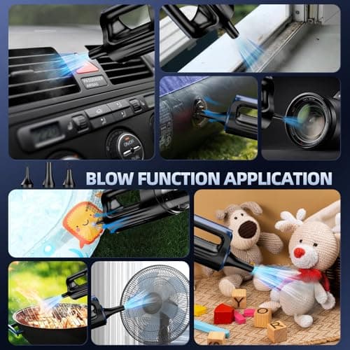 MONOZEL Car Vacuum Portable Cordless, 18000Pa 2 in 1 Vacuum Cleaner&Air Duster, 130W Brushless Motor Handheld Vacuum Cordless with 7800mAh Battery, LED Light, Multi-Nozzles for Car, Home, Office, Pet — view 4