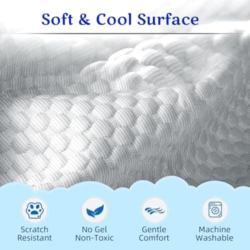 Mora Pets Dog Cooling Mat Instant Self Cooling Pad for Dogs & Cats Breathable Washable Summer Pet Cool Mat Indoor Outdoor, Puppy Cold Blanket for Floor Crate Car Travel Use Medium 36'' x 27'' Grey — view 4