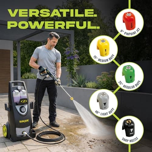 Sun Joe Electric Pressure Power Washer, Heavy-Duty, Cleaning Machine for Patios, Decks, & Sidewalks, Safety First GFCI Power Cord, w/Dual Soap Tanks, SPX3000 — view 2