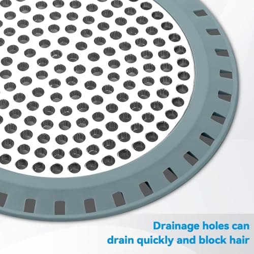 Shower Drain Hair Catcher,Aluvor Shower Drain Cover Bathtub Drain Strainers Weighted Metal Hair Trap Stopper Sink Protector Filter Bathroom Flat Strainer Stopper (Greyishblue) — view 2
