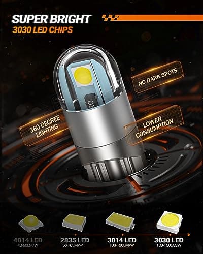 SEALIGHT 194 LED Bulb 6000K White, License Plate Light, Dome Light, T10 168 2825 W5W 3030 Bright Chips Wedge for Replacement Light Bulb, Map Trunk Door Courtesy Dash LED Light Bulb,Pack of 10 — view 3