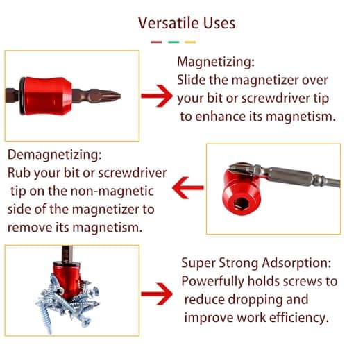 Magnetic Screw Ring Holder,Strong Magnetic Bit Holder & Screwdriver Accessory–1/4 Inch Hex Magnetic Tool Holder for Tight Spaces,Secure Grip Magnetizer Rings for Power Bits (3-Pack Multicolor) — view 4
