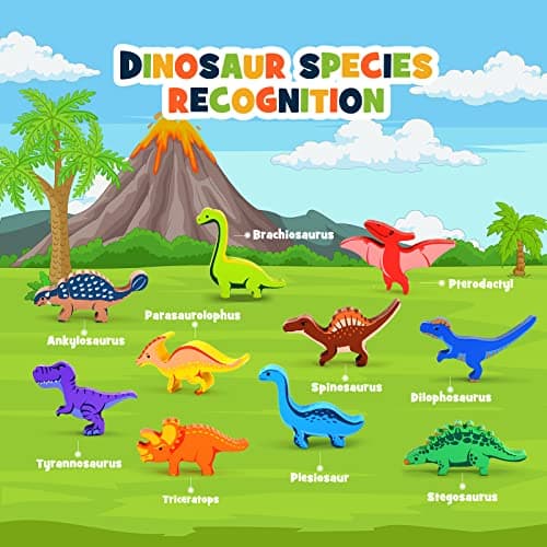 IPOURUP Dinosaur Toys for Kids 3-5: Wooden Stacking Montessori Toys for 3 4 5 6 7 8 Year Old Boys Girls Birthday Gifts for Kid Ages 4-8 Balance Competition Game for Family Stocking Stuffers — view 2