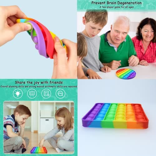 80 Pack Fidget Toys Set,Pop It Relieves Stress and Anxiety Sensory Fidget Toy for Children Girls Adults, Gift for Birthday Party Favors, Classroom Rewards Prizes, Carnival, Piñata Goodie Bag Fillers — view 4