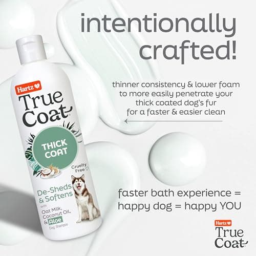 True Coat Thick Coat Dog Shampoo, 5 in 1 De‑Sheds & Softens with Oat Milk, Coconut Oil & Aloe, 16 oz — view 4