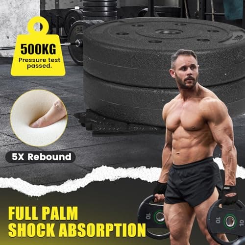 HOZMOZ Ventilated Weight Lifting Gloves, Thick Padded Workout Gym Gloves with Full Palm Protection & Grip & Shock Absorption for Women & Men's Fitness Exercise Training — view 2